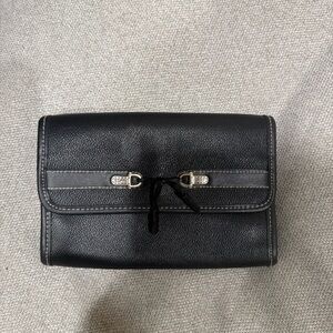 Esprit Black Leather Wristlet Clutch